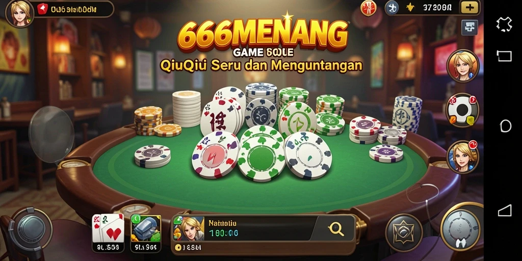 Tampilan gameplay menarik dalam QiuQiu 666MENANG.