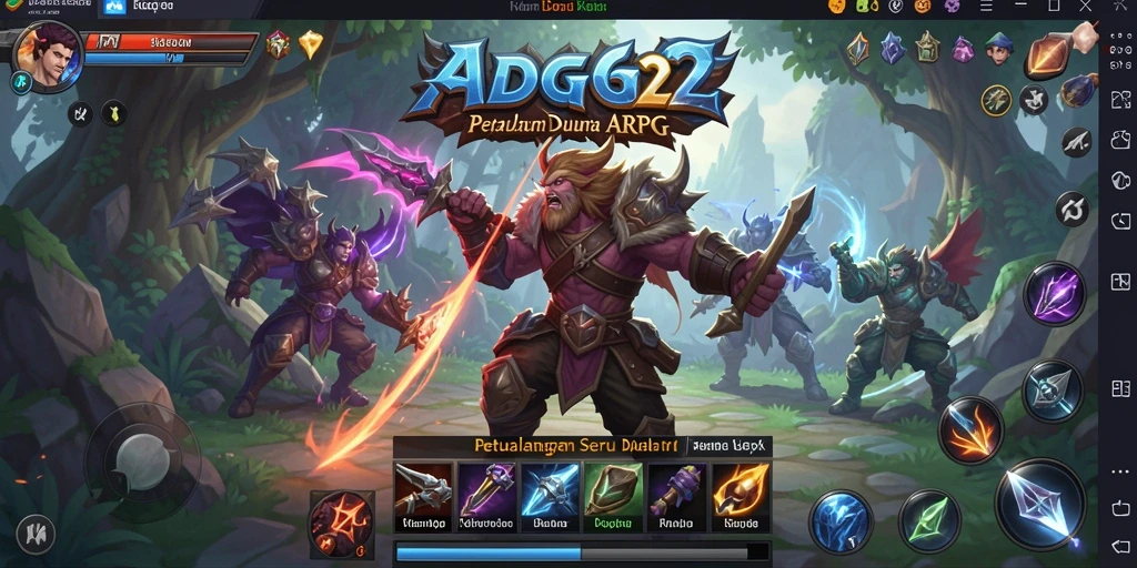 Tampilan gameplay seru dari ADG62 menampilkan pertarungan epik ARPG.