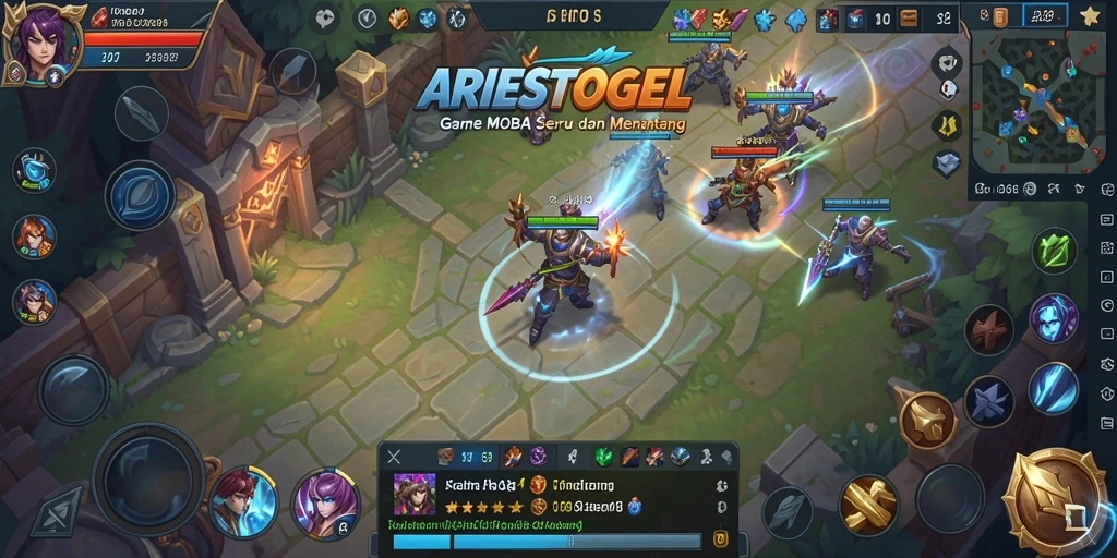 Tampilan menarik gameplay ARIESTOGEL dengan pertempuran seru.