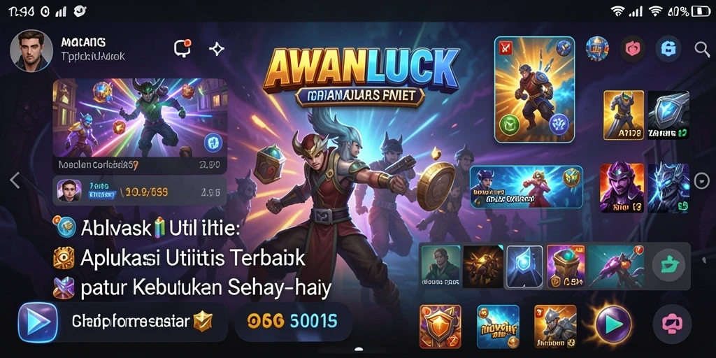 Tampilan antarmuka utama AWANLUCK dengan berbagai fitur utilitas yang menarik.
