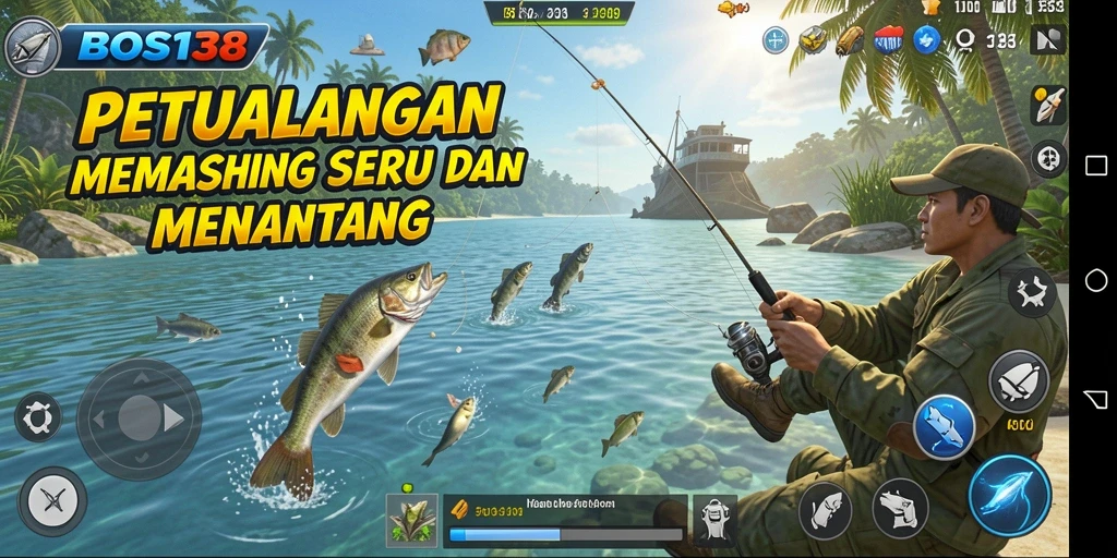 Tampilan gameplay yang menampilkan momen menangkap ikan di <strong>BOS138</strong>.