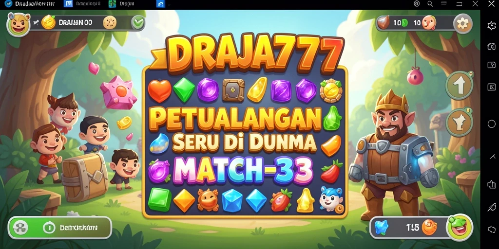 Screenshot gameplay DRAJA777 yang menunjukkan serunya permainan Match-3.