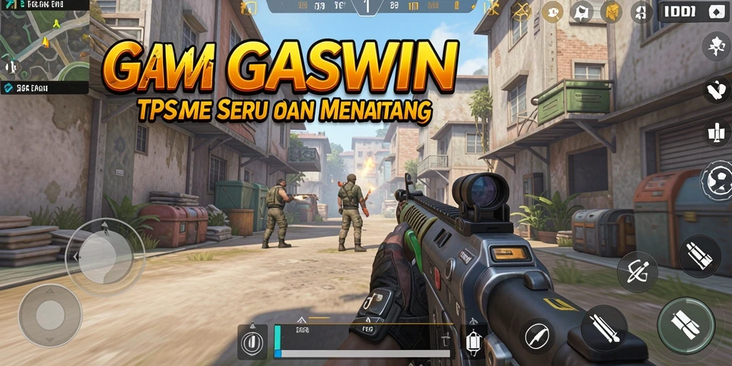 Screenshot gameplay GASWIN yang mendebarkan dengan aksi TPS intens.
