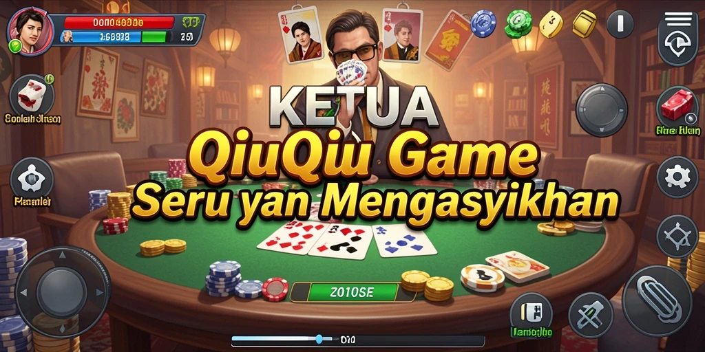 Screenshot utama KETUA yang menunjukkan serunya gameplay QiuQiu.