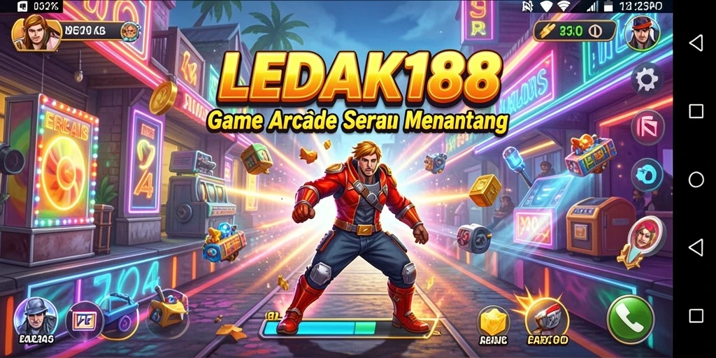 Tampilan menakjubkan dari gameplay Arcade LEDAK188 yang seru.