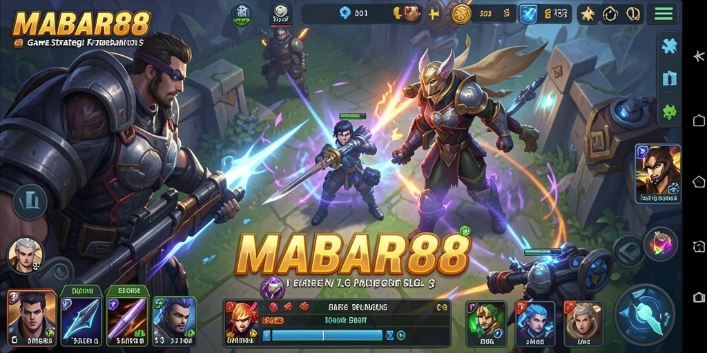 Tampilan pertarungan strategis dalam gameplay MABAR88.