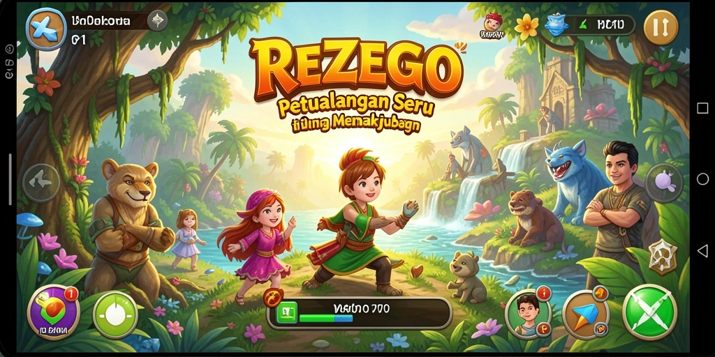 Tampilan gameplay REZEGO yang menampilkan petualangan seru.