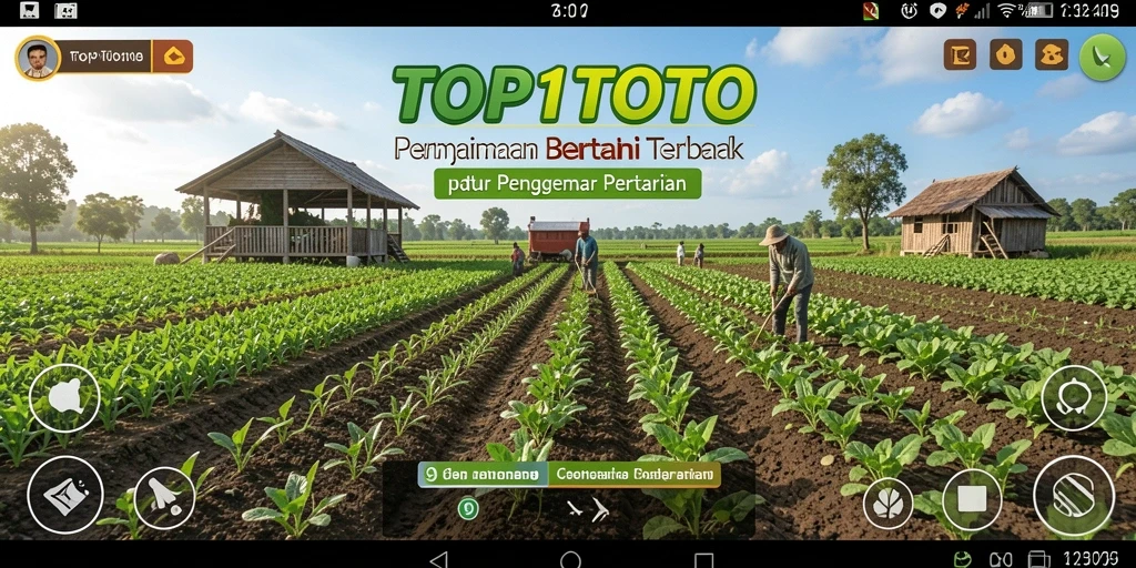 Screenshot utama TOP1TOTO menunjukkan gameplay bertani yang menarik.