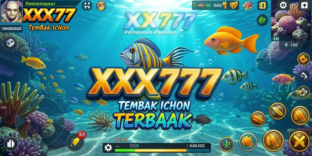 Gameplay XXX777 yang asyik dengan berbagai ikan menunggu untuk ditembak.